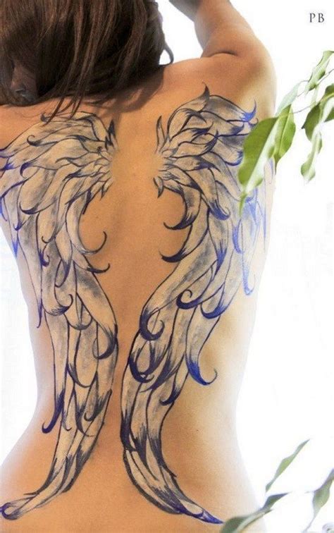 Beautiful Full Back Angel Wings Tattoo. Alas Tattoo, Hawaiianisches ...