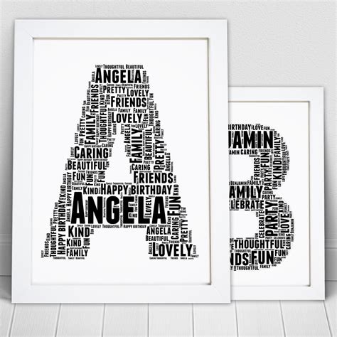 Personalised Letter Name Initial Word Art Print – Violet Grace