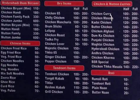 Blue Star Restaurant Menu, Menu for Blue Star Restaurant, S R Nagar ...