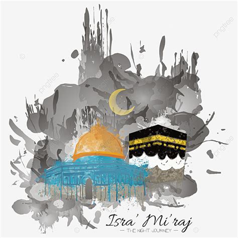 Miraj Al Nabi Hd Transparent, Isra Miraj Nabi Muhammad Saw With Al Aqsa Mosque And Kaaba, Isra ...