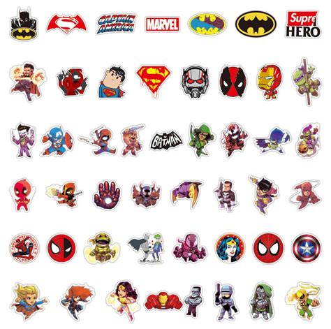 Marvel DC Superheroes 100 Pieces Sticker | ubicaciondepersonas.cdmx.gob.mx