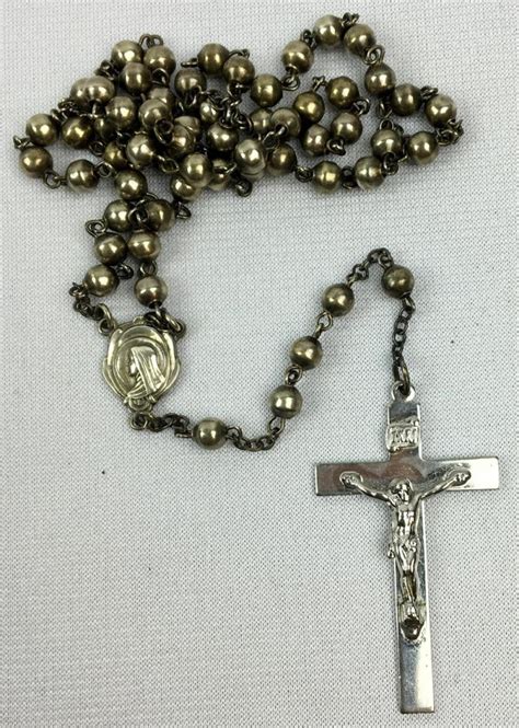 Lot - Vintage Sterling Silver Rosary Necklace 20.2g