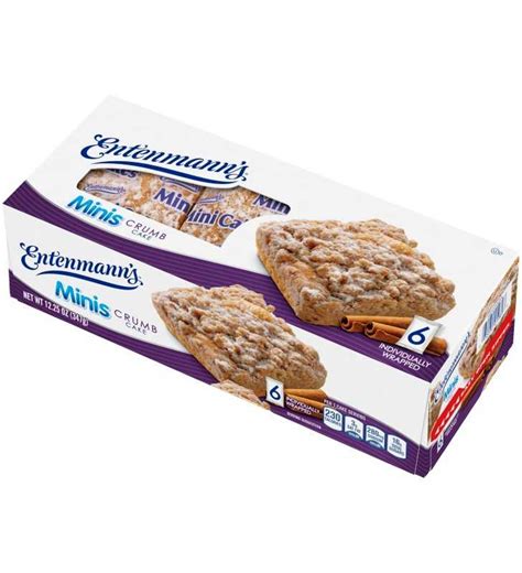 Entenmann’s Minis Crumb Cake, 6 Individually Wrapped Snack Cakes per Box, 12.25 Ounces