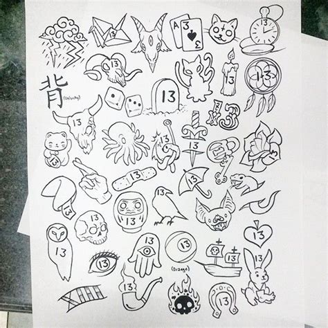 Friday The 13th Tattoo Flash Sheet - Wiki Tattoo