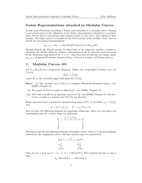 Galois Representations attached to Modular Curves