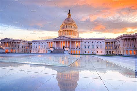 The United States Capitol sunset | High-Quality Architecture Stock Photos ~ Creative Market