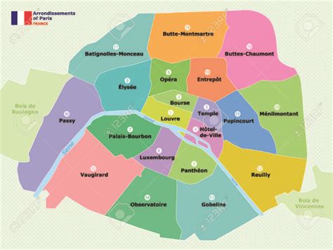 Map Of Paris Arrondissements Neighborhoods