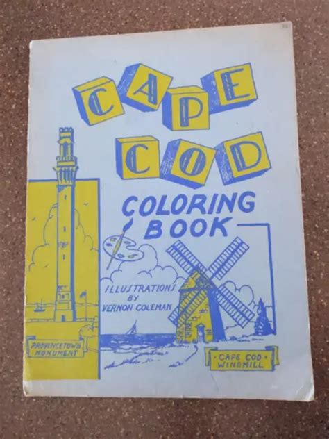 VINTAGE CAPE COD Coloring Book Copyright 1954 Patriot Press Hyannis MA (Blue) $30.00 - PicClick