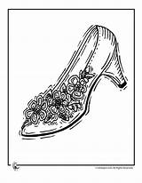 Cinderellas Glass Slipper Coloring Page  Woo Jr Kids Activities sketch template