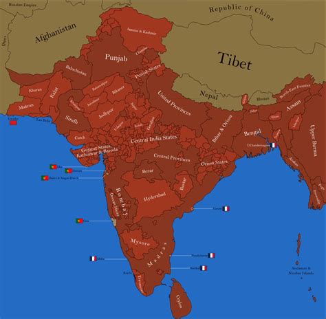 The British Raj in 1914 : r/MapPorn