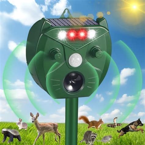 Amazon.com: 2 PCS Ultrasonic Animal Repellent Outdoor Waterproof Solar Animal Repeller with ...