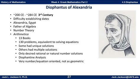 Math History 4.5 Diophantus and Greek Algebra - YouTube