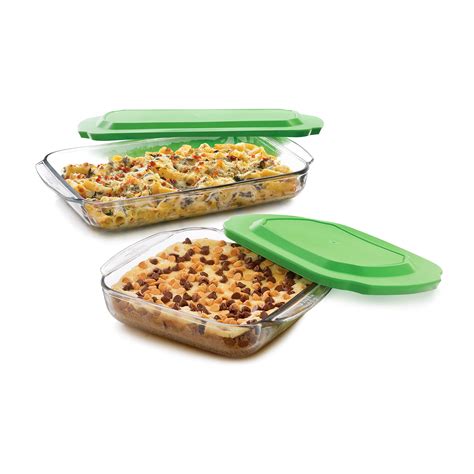 Libbey Baker's Basics 2-Piece Glass Casserole Baking Dish Set with ...