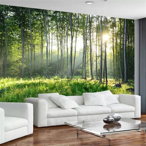 Forest Wallpaper Forest Wall Mural Landscape Nature | Etsy