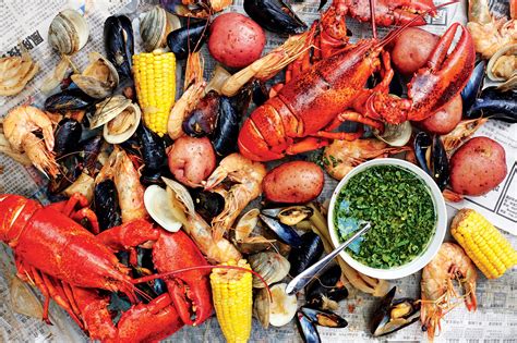 Shellfish Boil with Spicy Green Dipping Sauce recipe | Epicurious.com