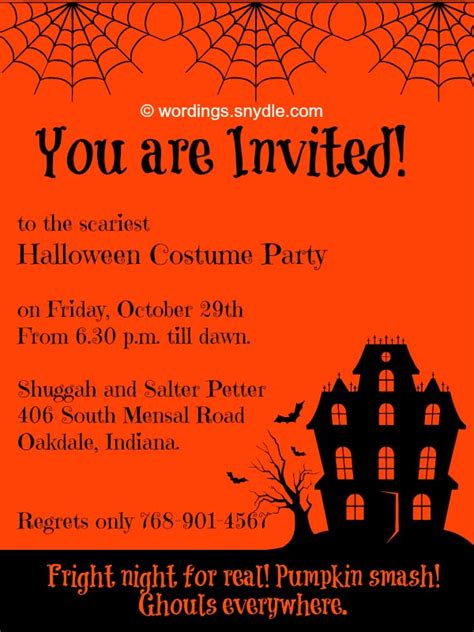 Halloween Party Invitation Wording – Wordings and Messages