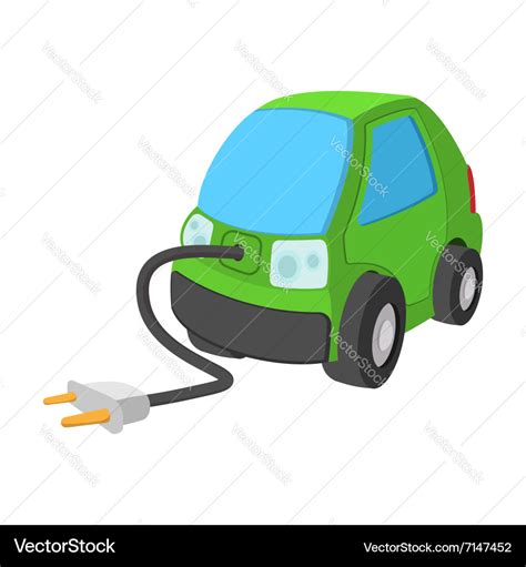 Electric car cartoon icon Royalty Free Vector Image