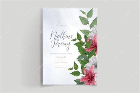 Premium Vector | Watercolor floral invitation