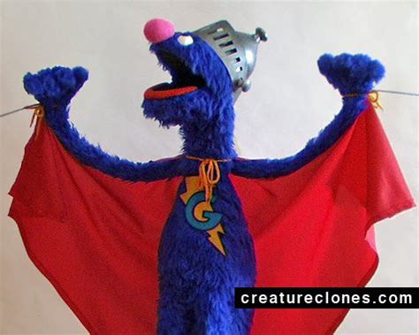 Full-body Super Grover puppet rendition, with custom-fabricated helmet, cape and emblem ...