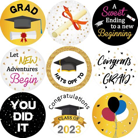 4PK-Graduation Stickers Class of 2023 Party Favor Labels for Congrats Grad Gift Decorations ...