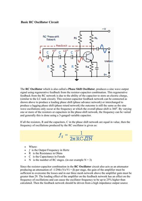 Basic RC Oscillator Circuit