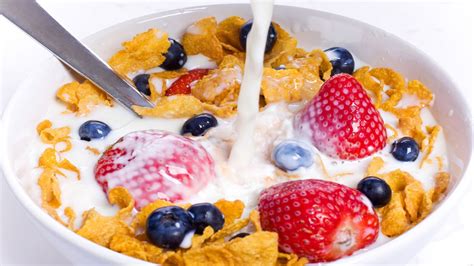 Food photography of bowl of cereals with fruits and milk HD wallpaper | Wallpaper Flare