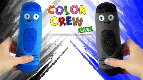 Learn Colors for Kids - Black & Blue | Coloring with Color Crew LIVE Plush Toys | BabyFirst ...