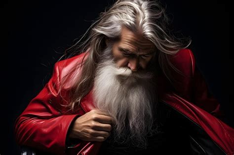 Premium AI Image | Santa Claus Using the Hair to Adjust His Red Suit