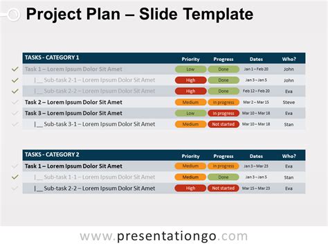 Project Plan Slide Template