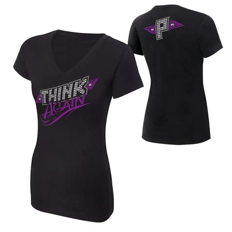 Paige "Think Again" Women's V-Neck T-Shirt | Pro Wrestling | Fandom