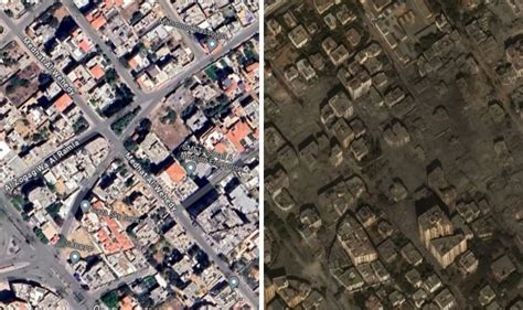 Gaza before and after photos show devastating force of Israeli ...