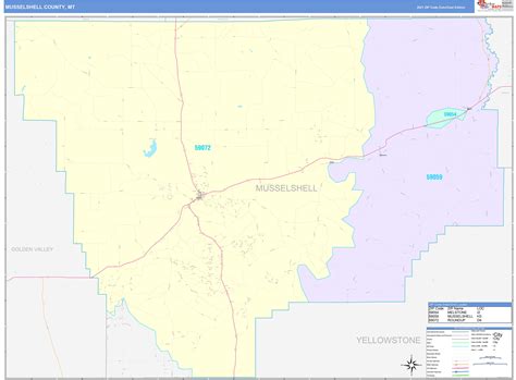 Musselshell County, MT Wall Map Color Cast Style by MarketMAPS - MapSales.com