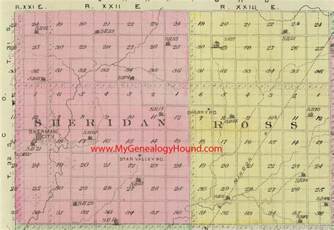 Northwest Cherokee County, Kansas 1887 Map