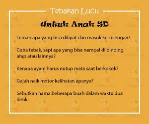 Tebak Tebakan Lucu Gokil untuk Anak SD Bikin Ngakak - YEDEPE.COM