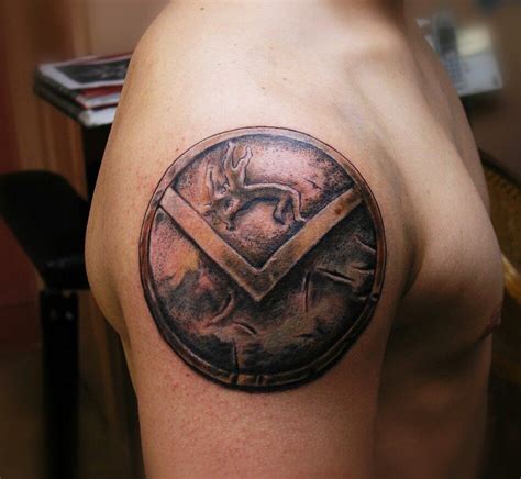 Shield tattoo | Shield tattoo, Spartan tattoo, Picture tattoos