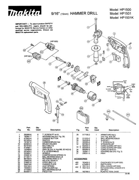 Makita Hammer Drill Parts List | Reviewmotors.co