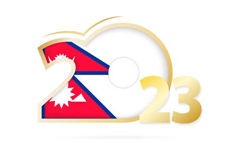 Year 2023 with Nepal Flag pattern. 12672073 Vector Art at Vecteezy