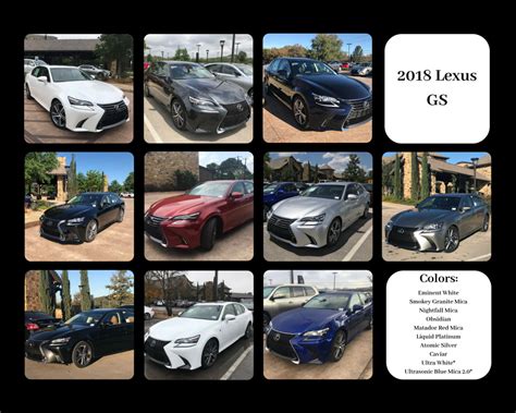 Lexus colors for the 2018 Lexus GS sedan. Lexus color chart made by North Park Lexus at Dominion ...