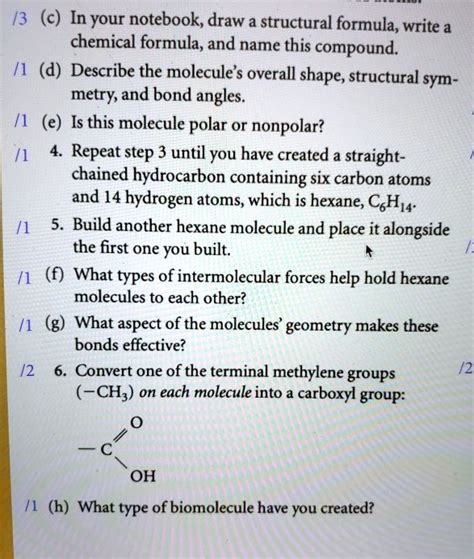 SOLVED:/3 (c) In your notebook, draw a structural formula, write a ...