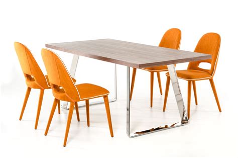 Kenneth Orange Fabric Dining Chairs - Orange Dining Chair