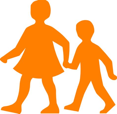 Children Walking Silhouette Clipart - Clip Art Bay