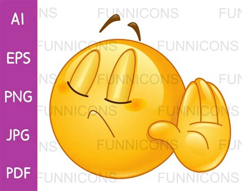 Clipart Cartoon of Emoji Emoticon Denying Something or - Etsy