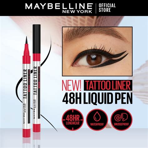 Maybelline Tattoo Liner 48H Liquid Pen - Eyeliner Waterproof Smudgeproof | Shopee Philippines