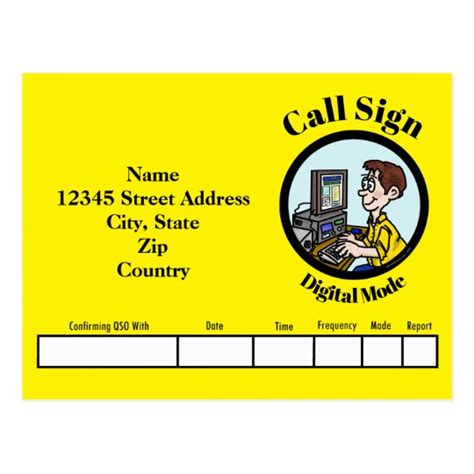 Digital Mode Ham Radio QSL Card | Zazzle.com