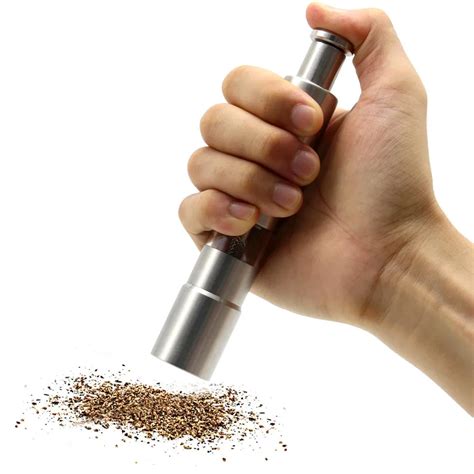 Salt Pepper Grinder, Stainless Steel Salt and Pepper Mills with One ...