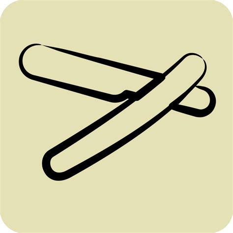 Icon Straight Razor. suitable for Barbershop symbol. hand drawn style. simple design editable ...