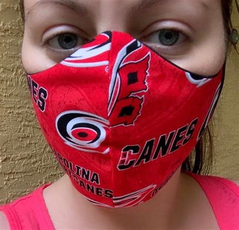 NHL Carolina Hurricanes Hockey/ Washable Cotton Face Mask with | Etsy