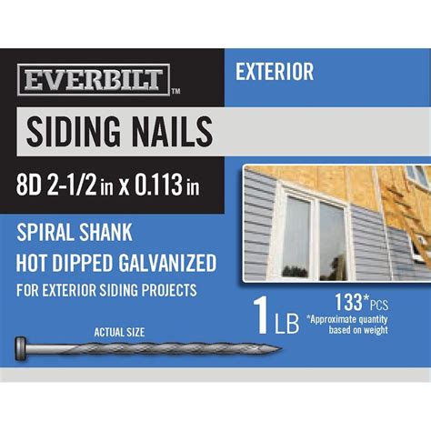 Everbilt 8D 2-1/2 in. Siding Nails Hot Dipped Galvanized 1 lb ...