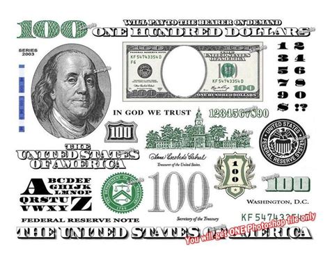 Hundred Dollar Bill Design Images Photoshop Transparent File PNG Graphics Vignette 100 Cash ...