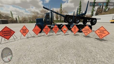 FS22 Logging Sign Pack v1.0 - FS 22 Objects Mod Download